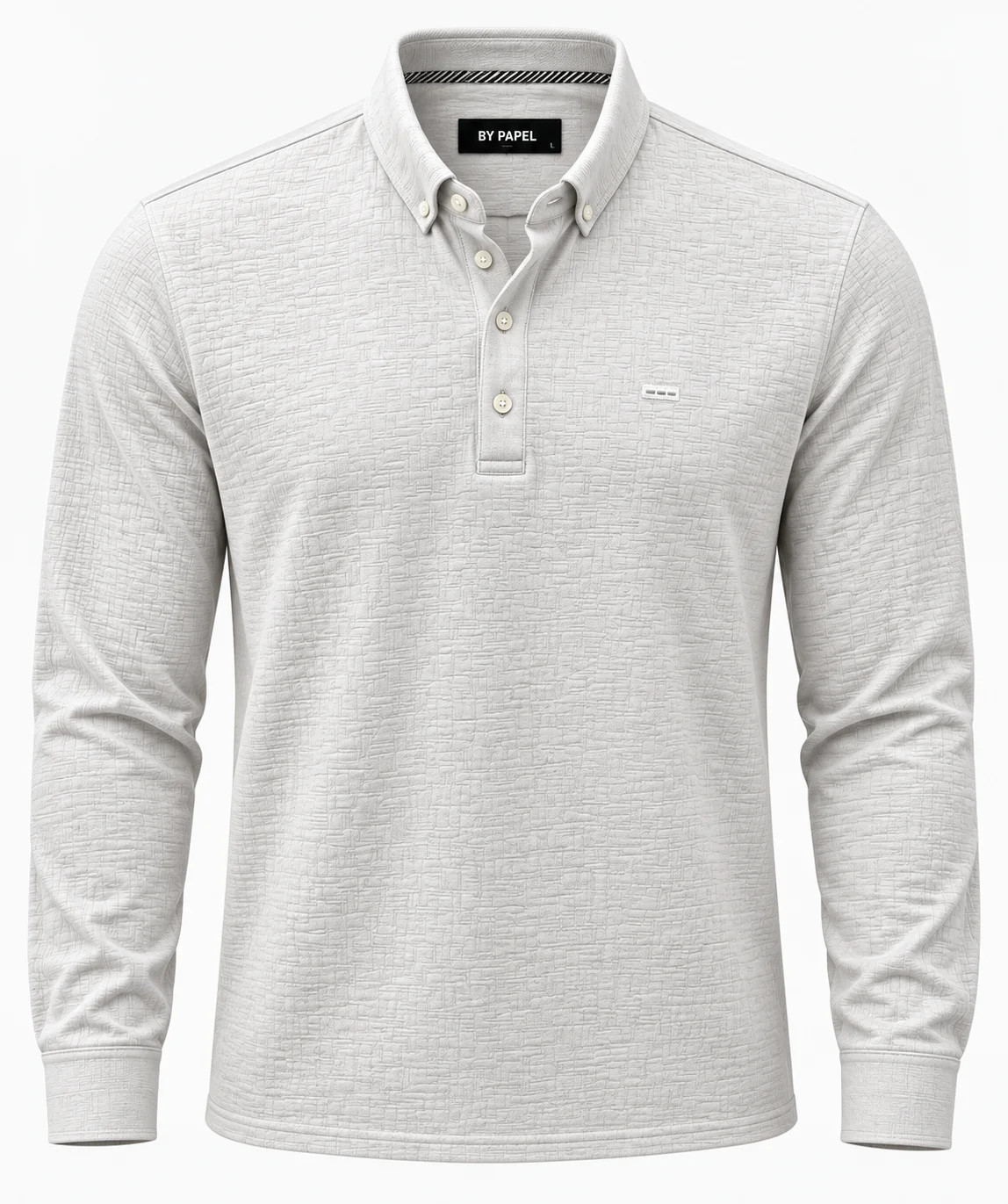 BEYAZ POLO YAKA DÜĞMELİ SWEAT-TRİKO