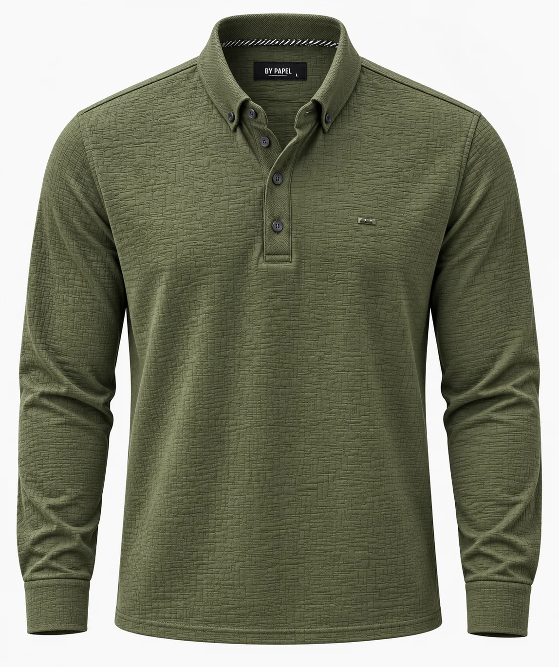 HAKİ YEŞİL POLO YAKA DÜĞMELİ SWEAT-TRİKO