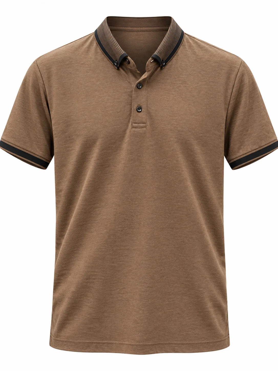 KAHVERENGİ POLO YAKA DÜĞMELİ T-SHIRT